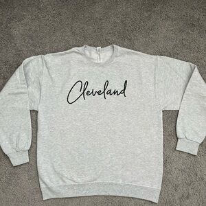 Jerzees Light Gray “Cleveland” Pullover Sweatshirt Size L